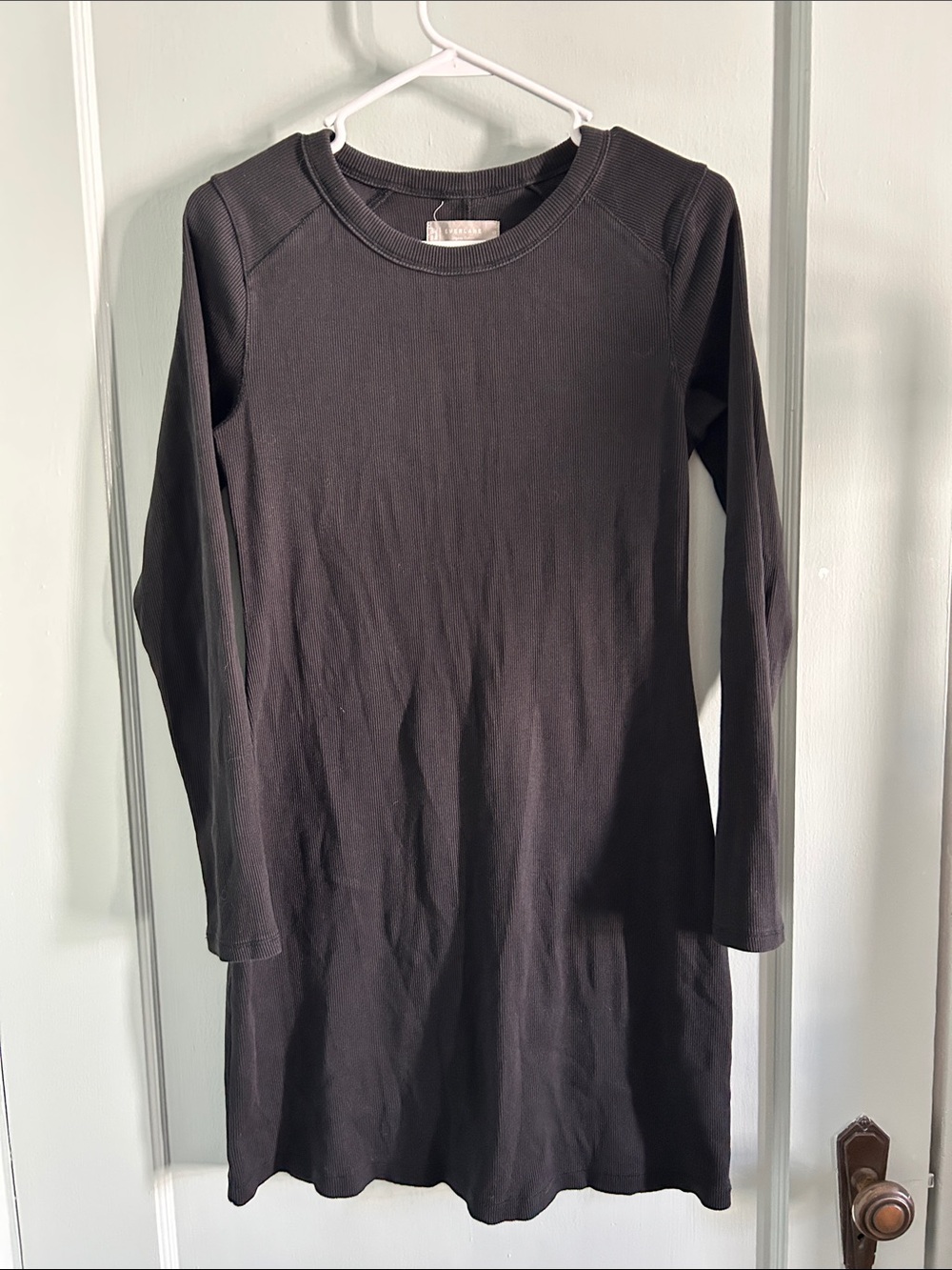 Little Black Ribbed Everlane Dress